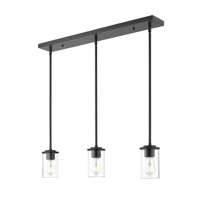 Thayer Matte Black 3 Light Linear Pendant Z-Lite 742MP-3MB | theLightShop