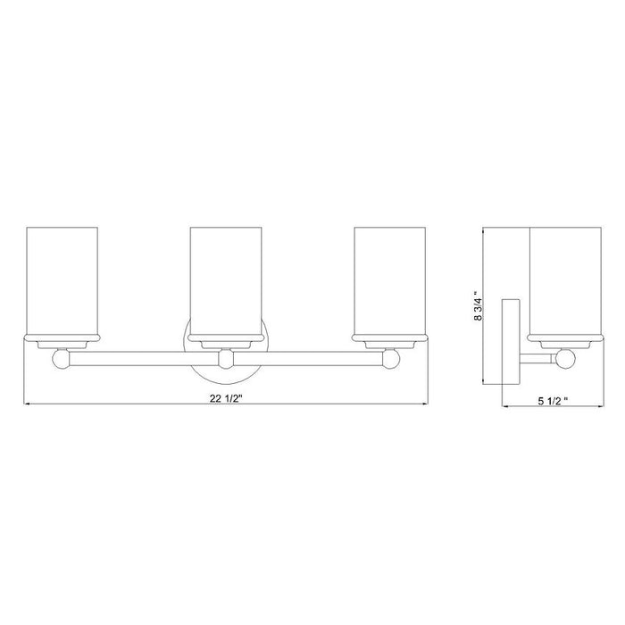 Thayer Matte Black 3 Light Vanity Light Z-Lite 742-3V-MB | theLightShop
