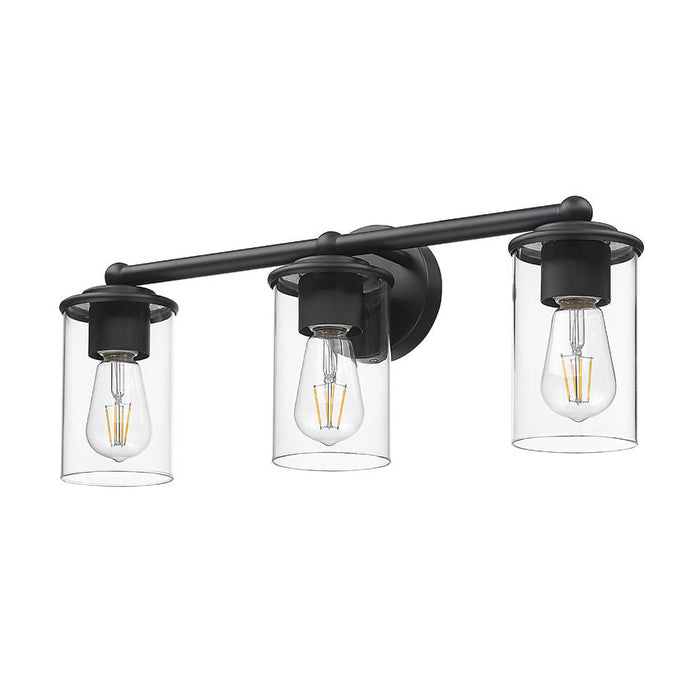 Thayer Matte Black 3 Light Vanity Light Z-Lite 742-3V-MB | theLightShop