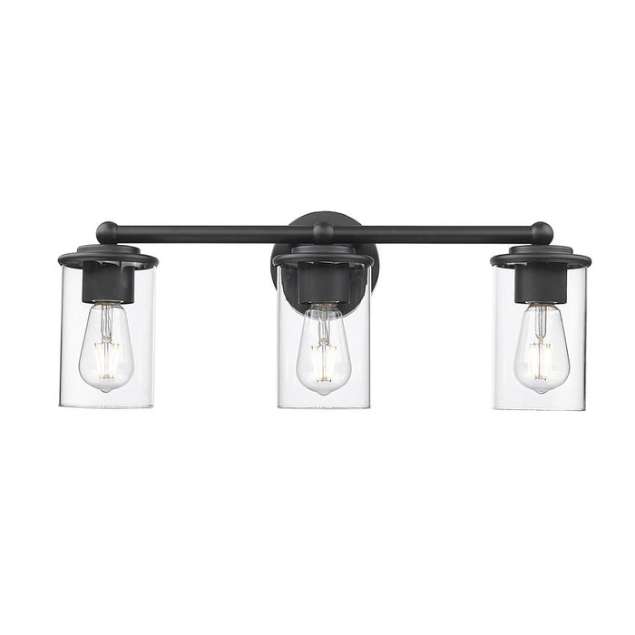 Thayer Matte Black 3 Light Vanity Light Z-Lite 742-3V-MB | theLightShop