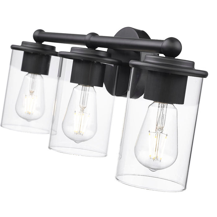 Thayer Matte Black 3 Light Vanity Light Z-Lite 742-3V-MB | theLightShop