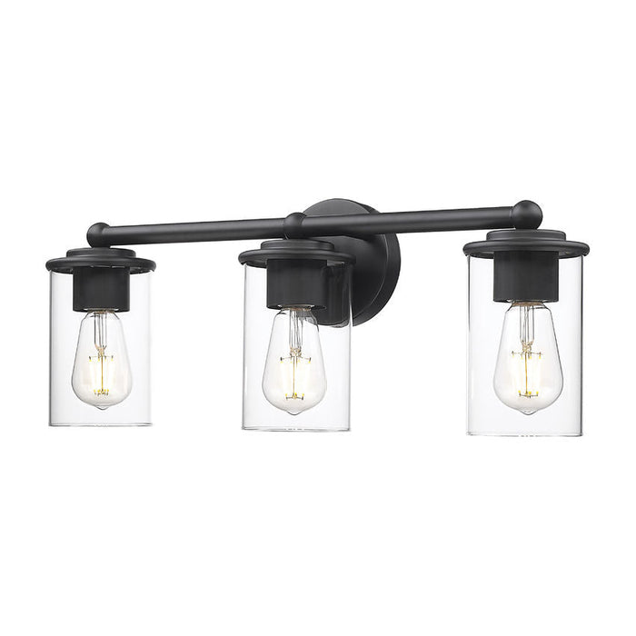 Thayer Matte Black 3 Light Vanity Light Z-Lite 742-3V-MB | theLightShop