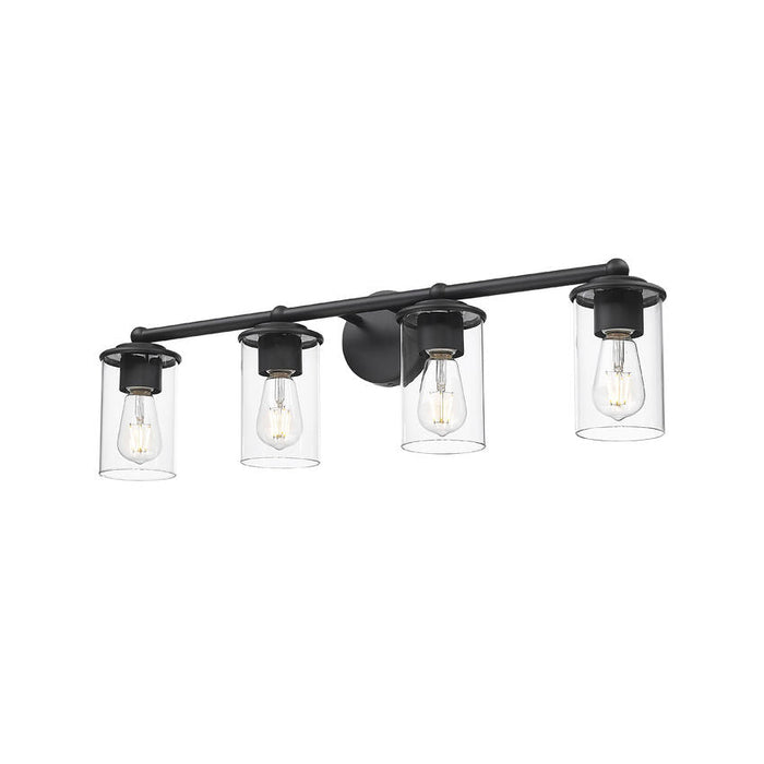 Thayer Matte Black 4 Light Vanity Light Z-Lite 742-4V-MB | theLightShop