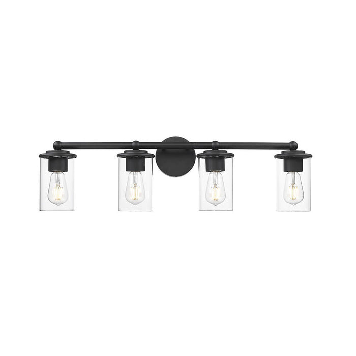 Thayer Matte Black 4 Light Vanity Light Z-Lite 742-4V-MB | theLightShop