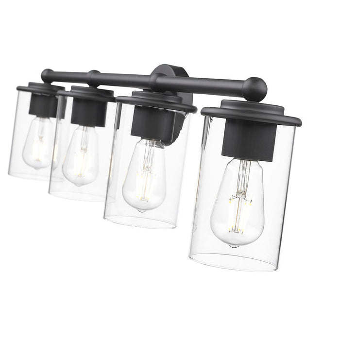 Thayer Matte Black 4 Light Vanity Light Z-Lite 742-4V-MB | theLightShop