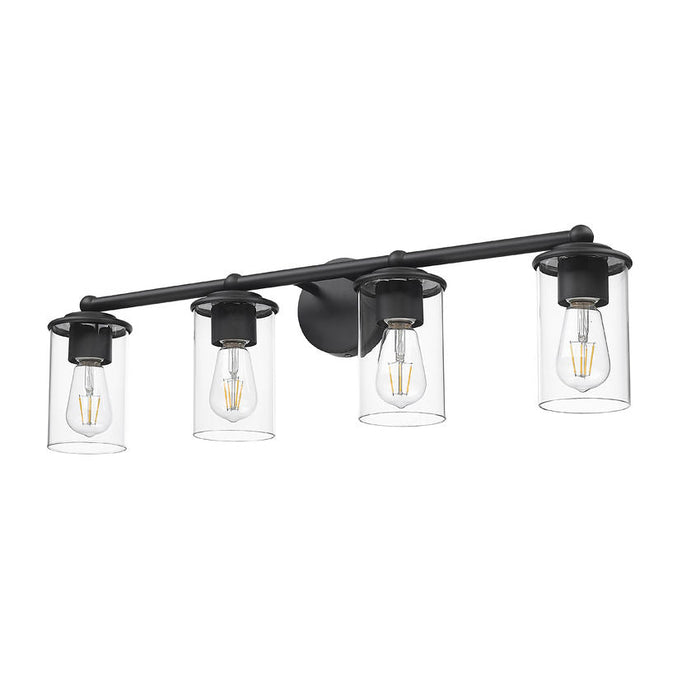 Thayer Matte Black 4 Light Vanity Light Z-Lite 742-4V-MB | theLightShop