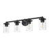 Thayer Matte Black 4 Light Vanity Light Z-Lite 742-4V-MB | theLightShop