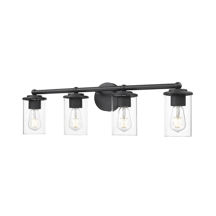 Thayer Matte Black 4 Light Vanity Light Z-Lite 742-4V-MB | theLightShop