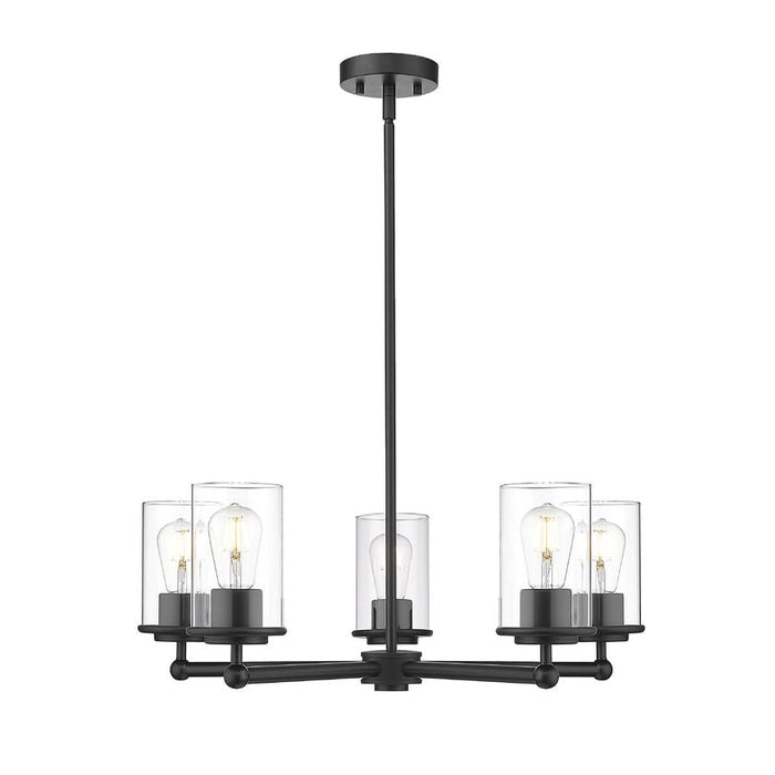 Thayer Matte Black 5 Light Chandelier Z-Lite 742-5MB | theLightShop
