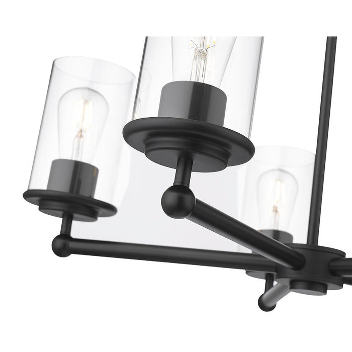 Thayer Matte Black 5 Light Chandelier Z-Lite 742-5MB | theLightShop