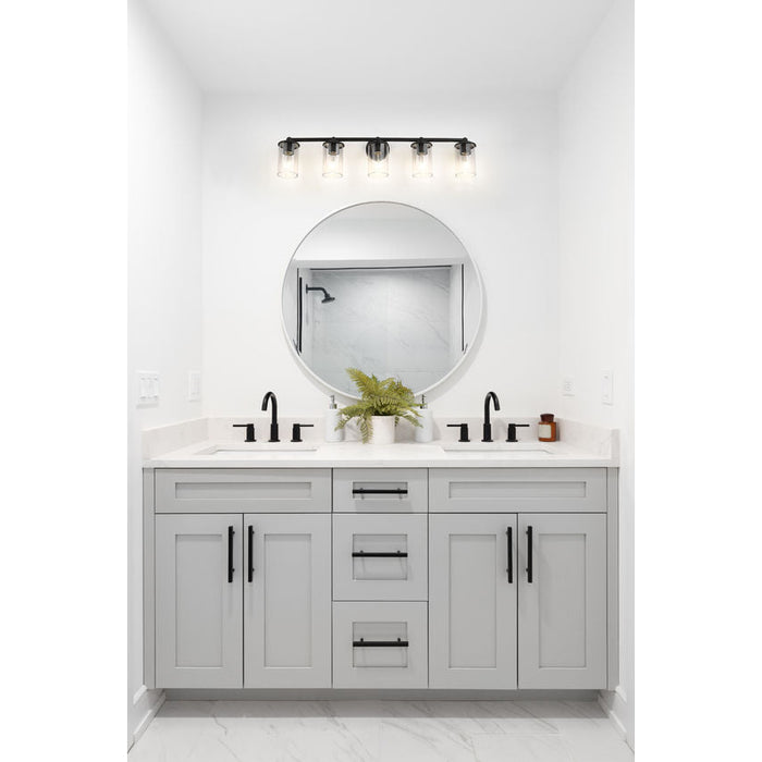 Thayer Matte Black 5 Light Vanity Light Z-Lite 742-5V-MB | theLightShop