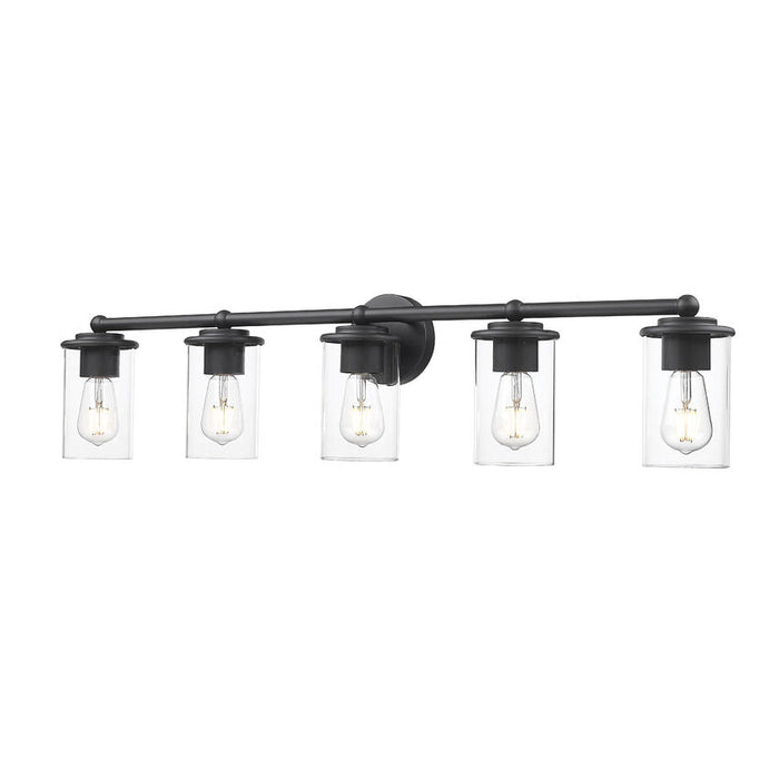 Thayer Matte Black 5 Light Vanity Light Z-Lite 742-5V-MB | theLightShop