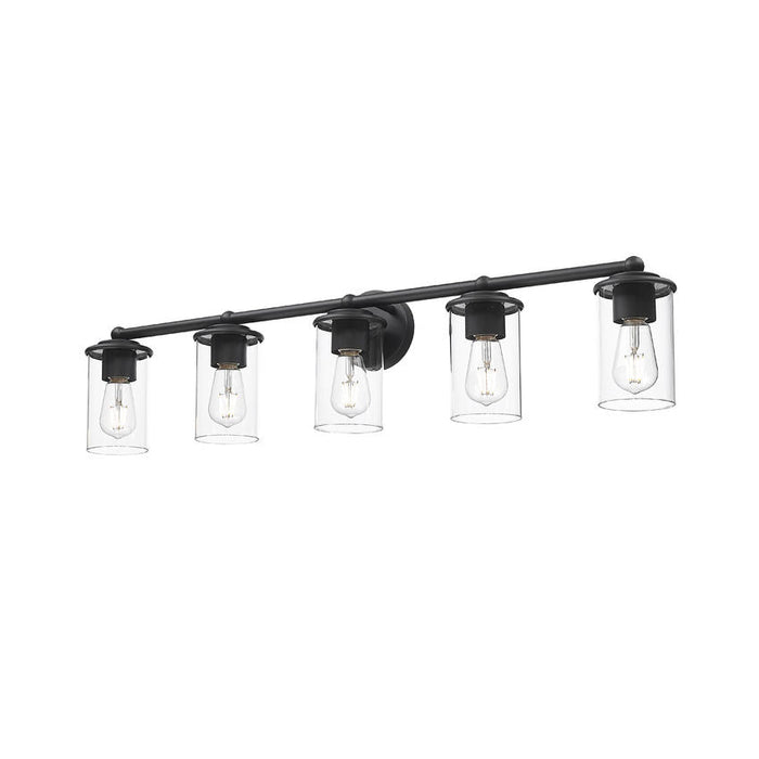 Thayer Matte Black 5 Light Vanity Light Z-Lite 742-5V-MB | theLightShop