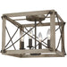 Thornwood Washed Pine Weathered Iron Flush Mount - Semi-Flushmounts