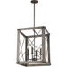 Thornwood Washed Pine Weathered Iron LED Pendant - Pendants