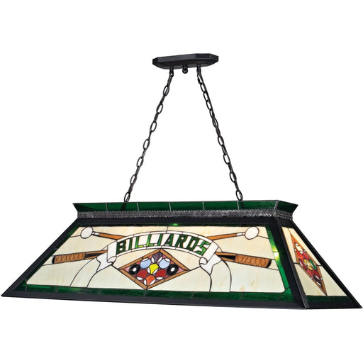 Tiffany Billiard Matte Black Island Billiard Pendant | theLightShop