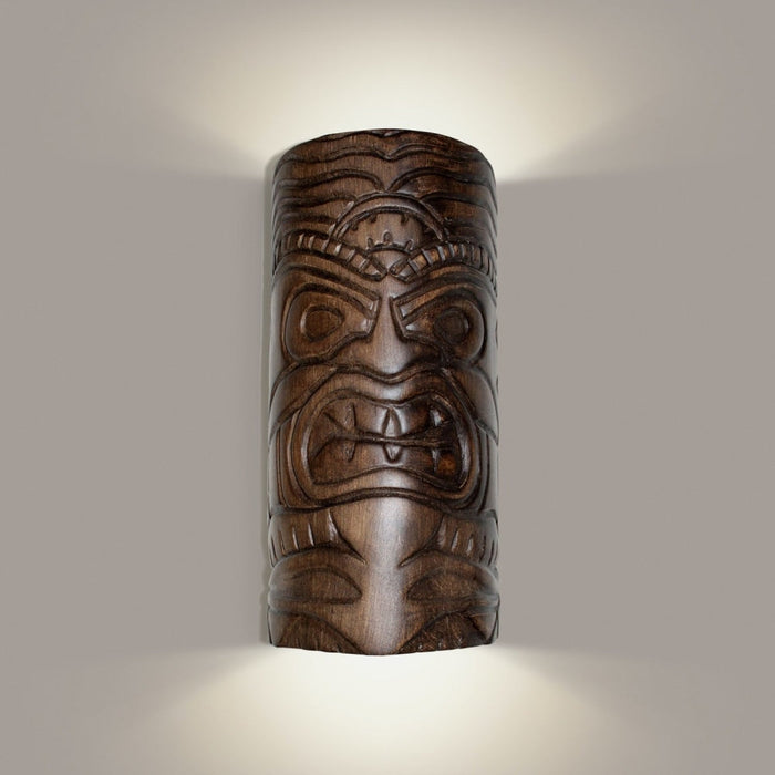 Tiki Dark Teak Wall Sconce - Wall Sconce