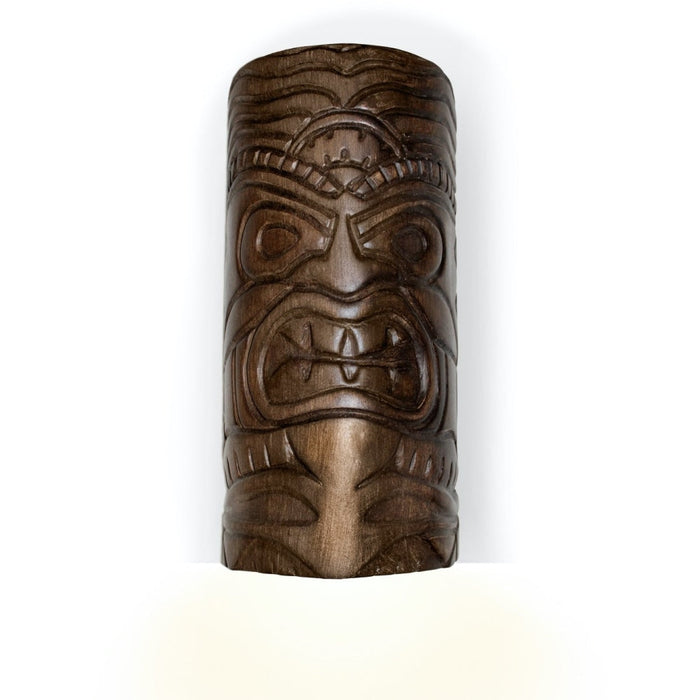 Tiki Downlight Dark Teak Wall Sconce - Wall Sconce