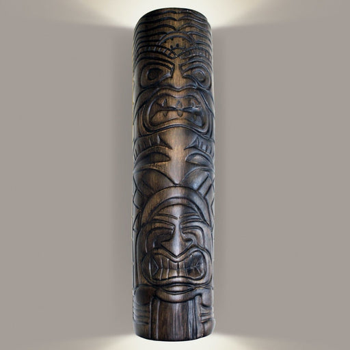 Tiki Totem Dark Teak Wall Sconce - Wall Sconce
