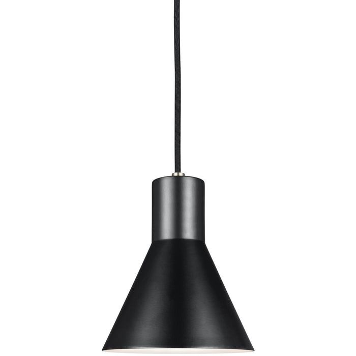 Towner Brushed Nickel Black LED Mini-Pendant - Mini-Pendants