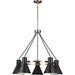 Towner Satin Bronze Black Chandelier - Chandeliers