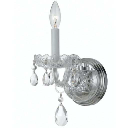 Traditional Crystal 1 Light Spectra Crystal Polished Chrome Sconce - Wall Sconce