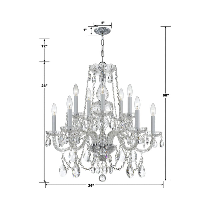 Traditional Crystal 10 Light Clear Crystal Chrome Chandelier - Chandeliers