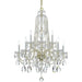 Traditional Crystal 10 Light Clear Crystal Polished Brass Chandelier - Chandeliers