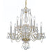 Traditional Crystal 10 Light Clear Crystal Polished Brass Chandelier - Chandeliers