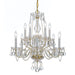 Traditional Crystal 10 Light Clear Spectra Crystal Polished Brass Chandelier - Chandeliers