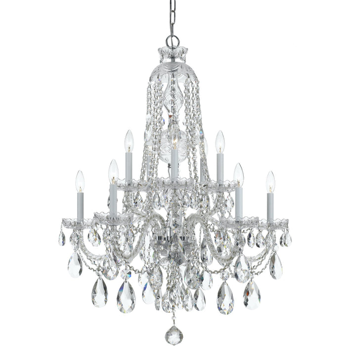 Traditional Crystal 10 Light Spectra Crystal Polished Chrome Chandelier - Chandeliers