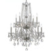 Traditional Crystal 12 Light Clear Swarovski Strass Crystal Polished Chrome Chandelier - Chandeliers