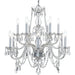 Traditional Crystal 12 Light Clear Swarovski Strass Crystal Polished Chrome Chandelier - Chandeliers
