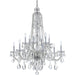 Traditional Crystal 12 Light Clear Swarovski Strass Crystal Polished Chrome Chandelier - Chandeliers
