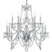 Traditional Crystal 12 Light Polished Chrome Chandelier - Chandeliers