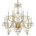 Traditional Crystal 12 Light Spectra Crystal Polished Brass Chandelier - Chandeliers