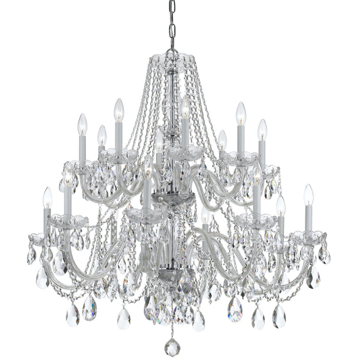 Traditional Crystal 16 Light Clear Spectra Crystal Polished Chrome Chandelier - Chandeliers