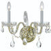 Traditional Crystal 2 Light Clear Crystal Polished Brass Sconce - Wall Sconce
