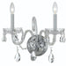 Traditional Crystal 2 Light Clear Crystal Polished Chrome Sconce - Wall Sconce