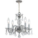 Traditional Crystal 4 Light Clear Italian Crystal Polished Chrome Mini Chandelier - Chandeliers