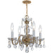 Traditional Crystal 4 Light Clear Spectra Crystal Polished Brass Mini Chandelier - Chandeliers