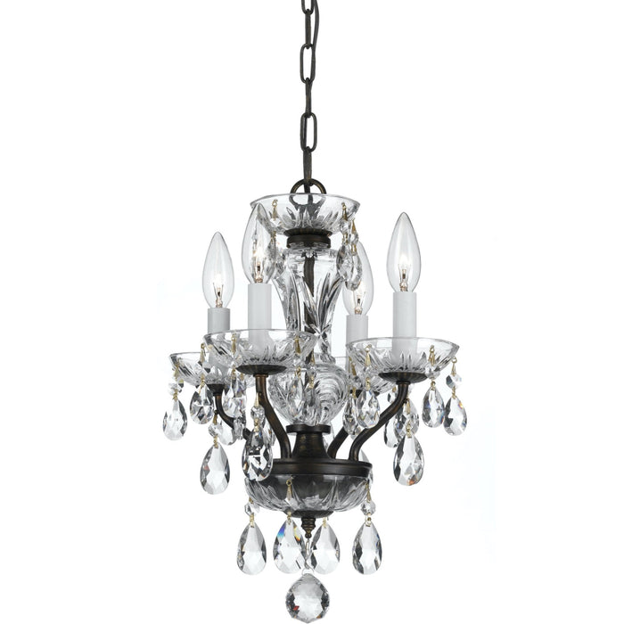 Traditional Crystal 4 Light English Bronze Mini Chandelier - Chandeliers