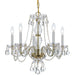 Traditional Crystal 5 Light Clear Crystal Polished Brass Chandelier - Chandeliers