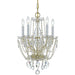 Traditional Crystal 5 Light Clear Crystal Polished Brass Mini Chandelier - Chandeliers