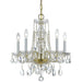 Traditional Crystal 5 Light Clear Crystal Polished Brass Mini Chandelier - Chandeliers