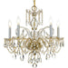 Traditional Crystal 5 Light Crystal Polished Brass Chandelier - Chandeliers