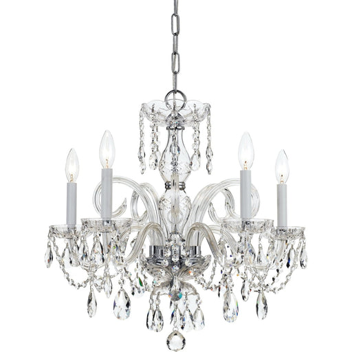Traditional Crystal 5 Light Crystal Polished Chrome Chandelier - Chandeliers