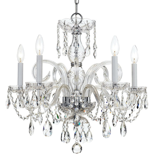 Traditional Crystal 5 Light Spectra Crystal Polished Chrome Chandelier - Chandeliers