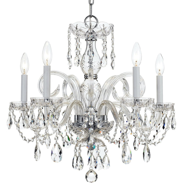 Traditional Crystal 5 Light Spectra Crystal Polished Chrome Chandelier - Chandeliers