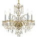 Traditional Crystal 5 Light Swarovski Strass Crystal Polished Brass Chandelier - Chandeliers